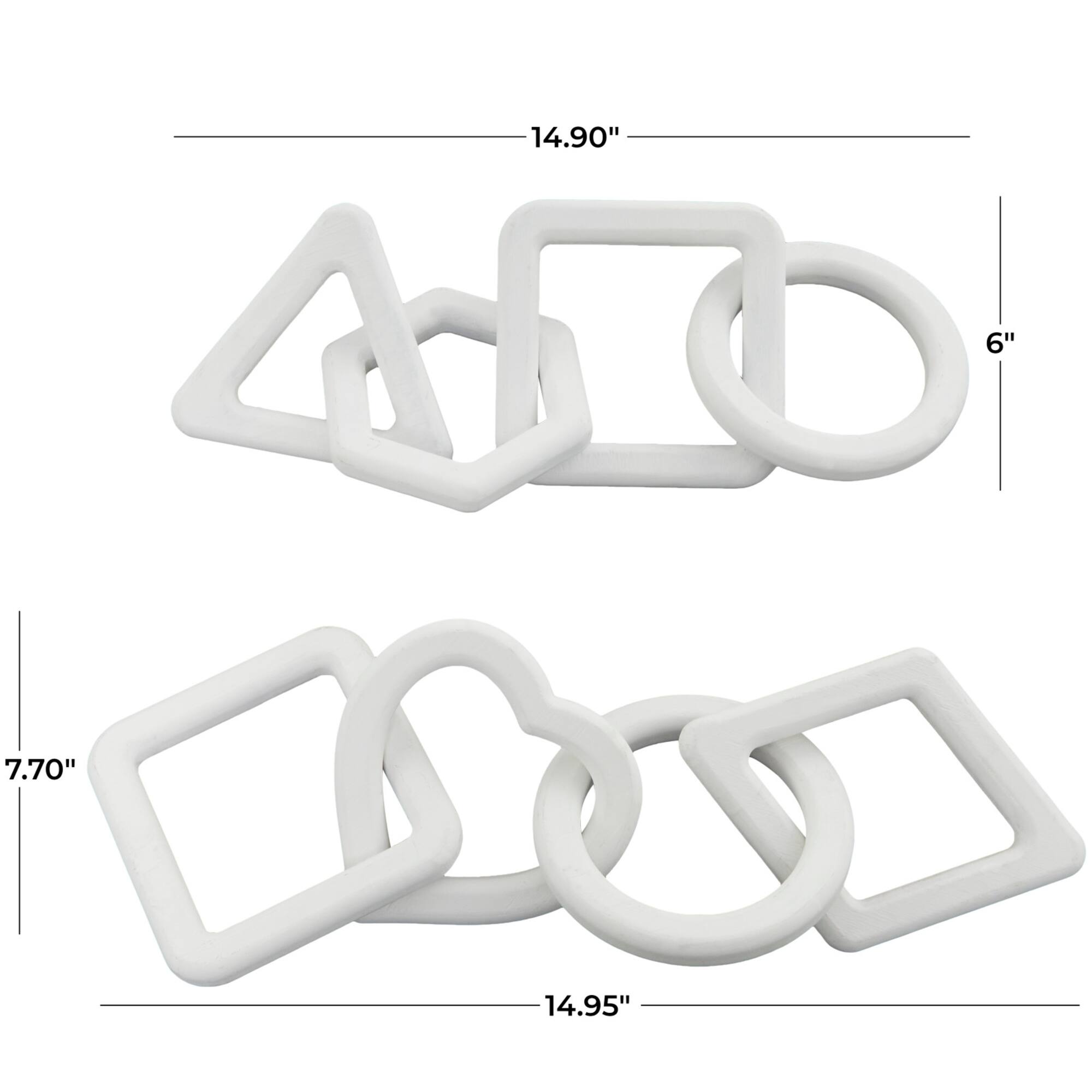 CosmoLiving by Cosmopolitan 15" White Chain Sculpture Set